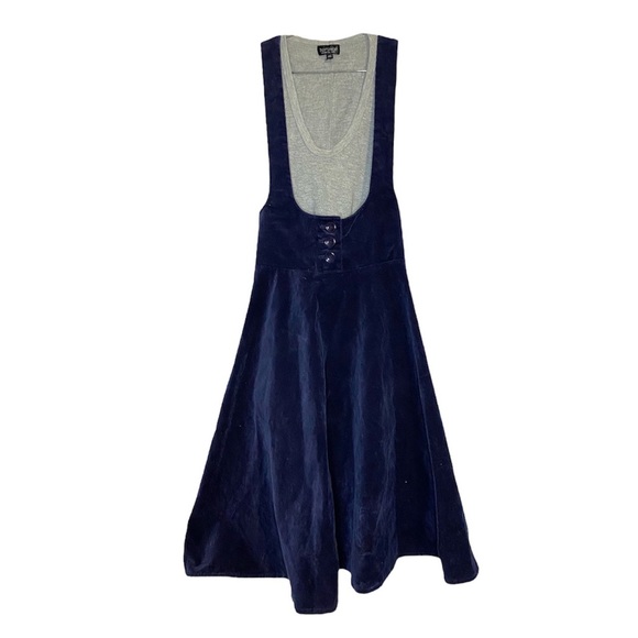 Aida Zak London Women's Modcloth Natalia Navy Blue Corduroy Skirt Size M - Picture 2 of 14